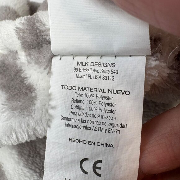 Mon Petit Chou Giraffe Plush Security Blanket Lovey Gray Baby Animal Print - Picture 6 of 9